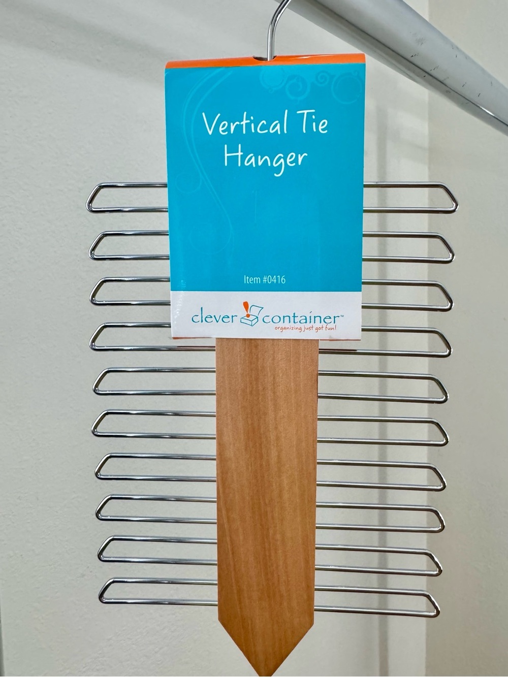 Wooden Vertical 20 Ties Stainless Steel Hanger Wardrobe Closet Storage Organizer